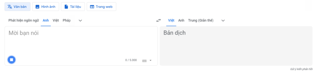 Dịch âm thanh với google dịch
